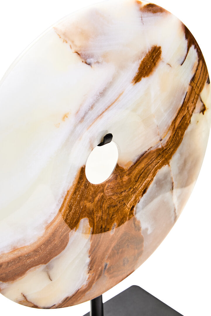 Oleena Small Round Onyx Disc Sculpture