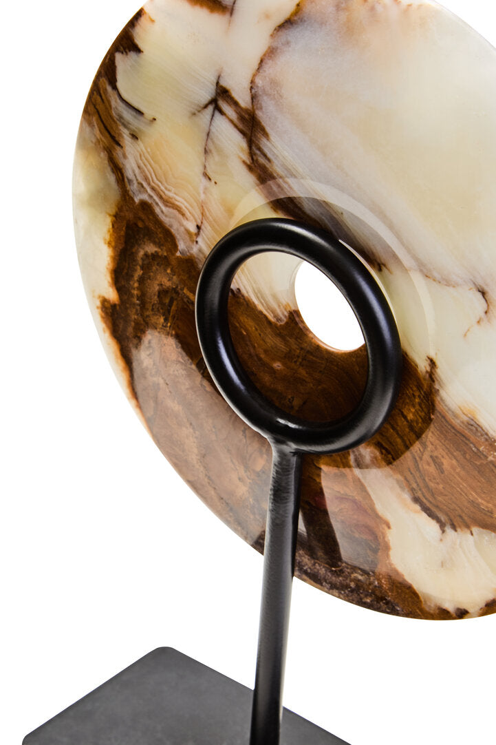 Oleena Small Round Onyx Disc Sculpture