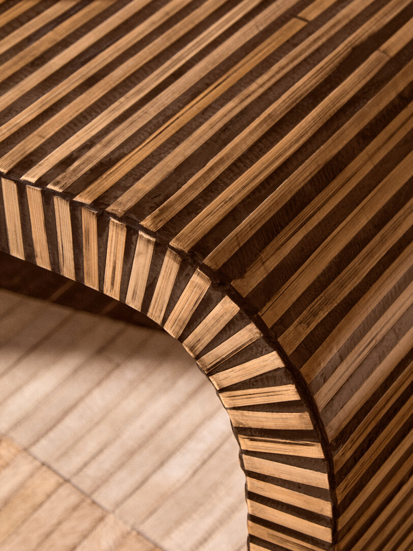 Bambusa Bamboo Inlay Curved Coffee Table