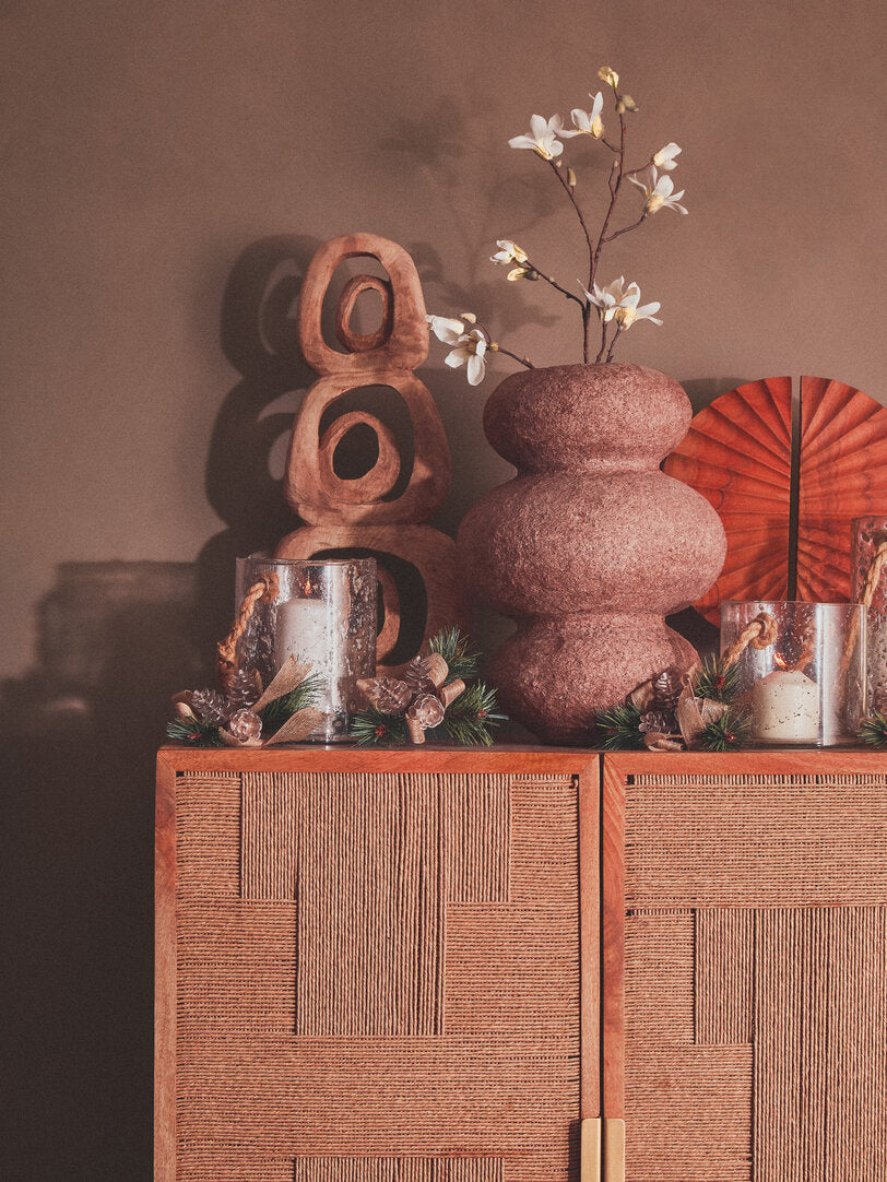 Sanai Cotton Mache And Coco Shell Bubble Vase