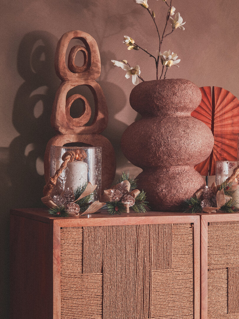 Sanai Cotton Mache And Coco Shell Bubble Vase