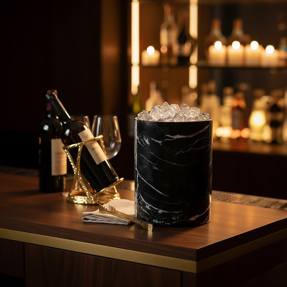 Salmo Black Marble Office Ice Bucket