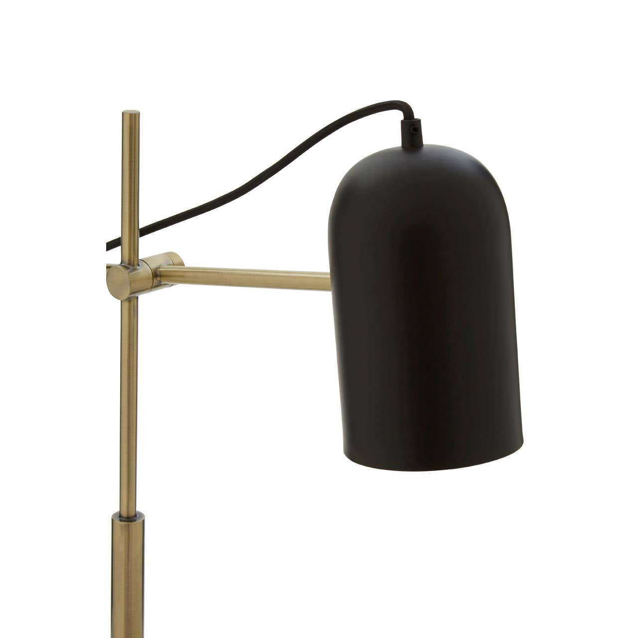 Black & Gold Adjustable Desk Lamp with Marble Base – Refined Workspace Lighting with Material Contrast