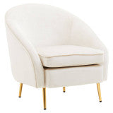 Yasmeen Beige Velvet Accent Armchair with Gold Legs – Modern Boutique Seating for Elegant Interiors