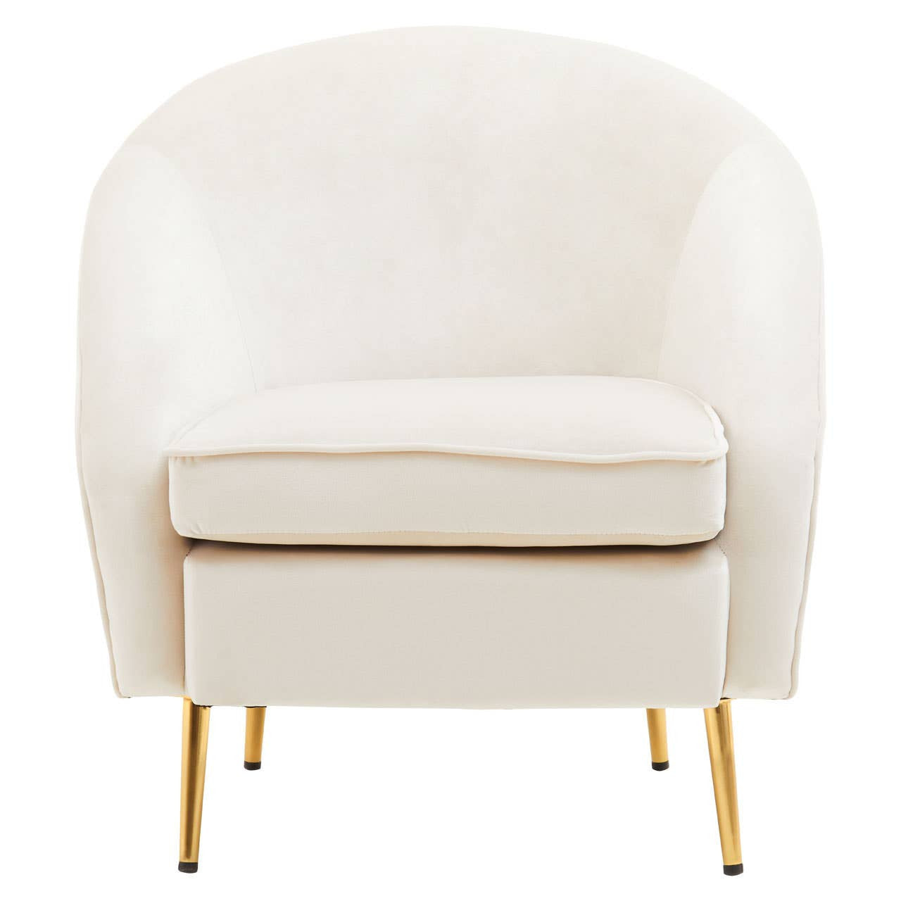 Yasmeen Beige Velvet Accent Armchair with Gold Legs – Modern Boutique Seating for Elegant Interiors