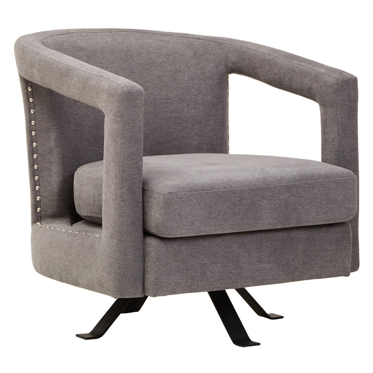 Hesia Ash Velvet Swivel Chair