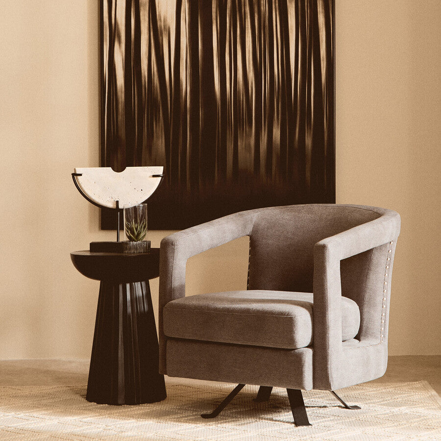 Hesia Ash Velvet Swivel Chair