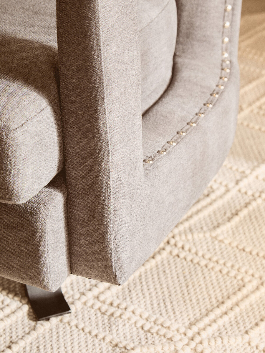 Hesia Ash Velvet Swivel Chair