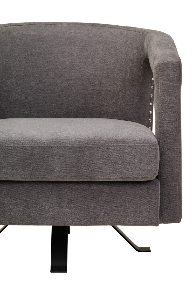 Hesia Ash Velvet Swivel Chair