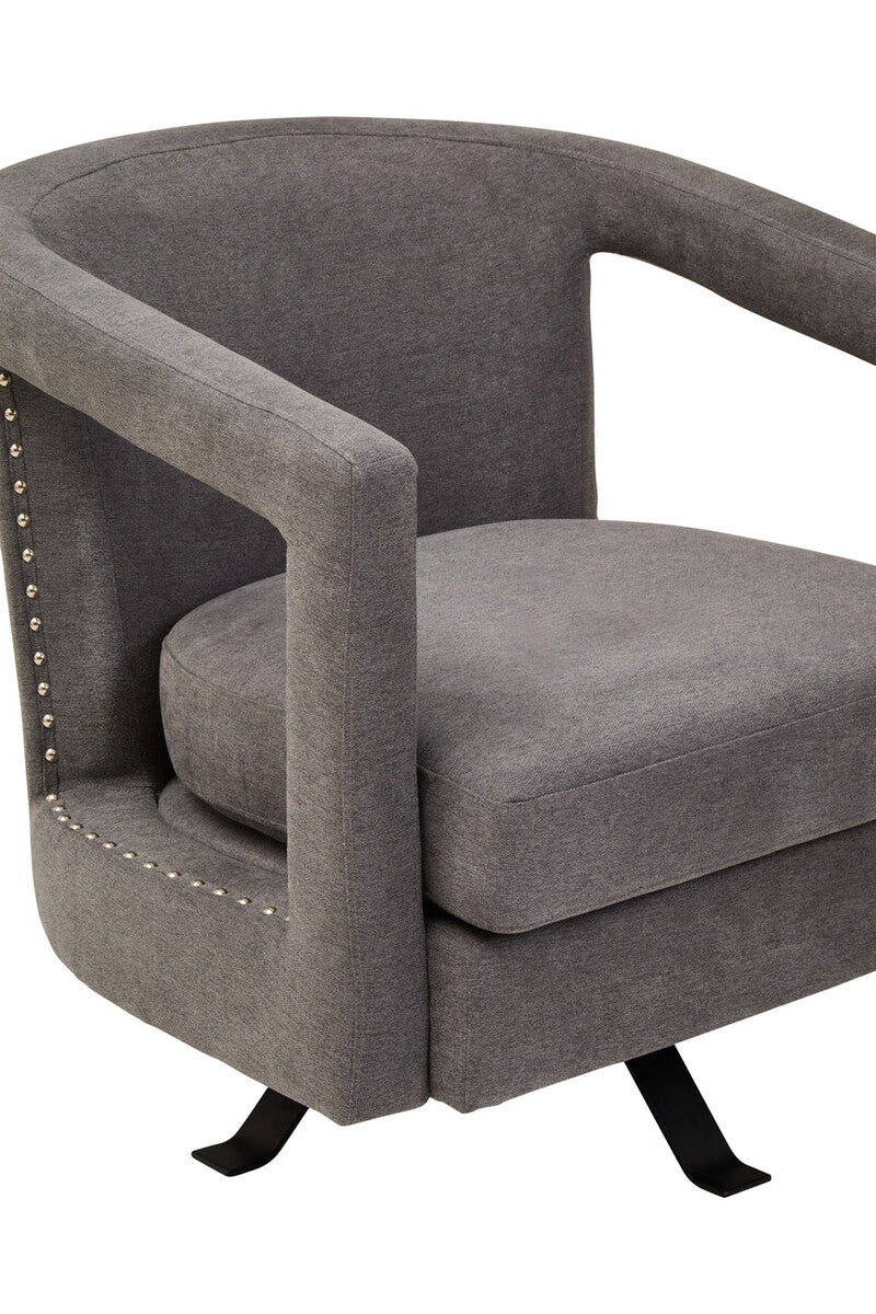 Hesia Ash Velvet Swivel Chair