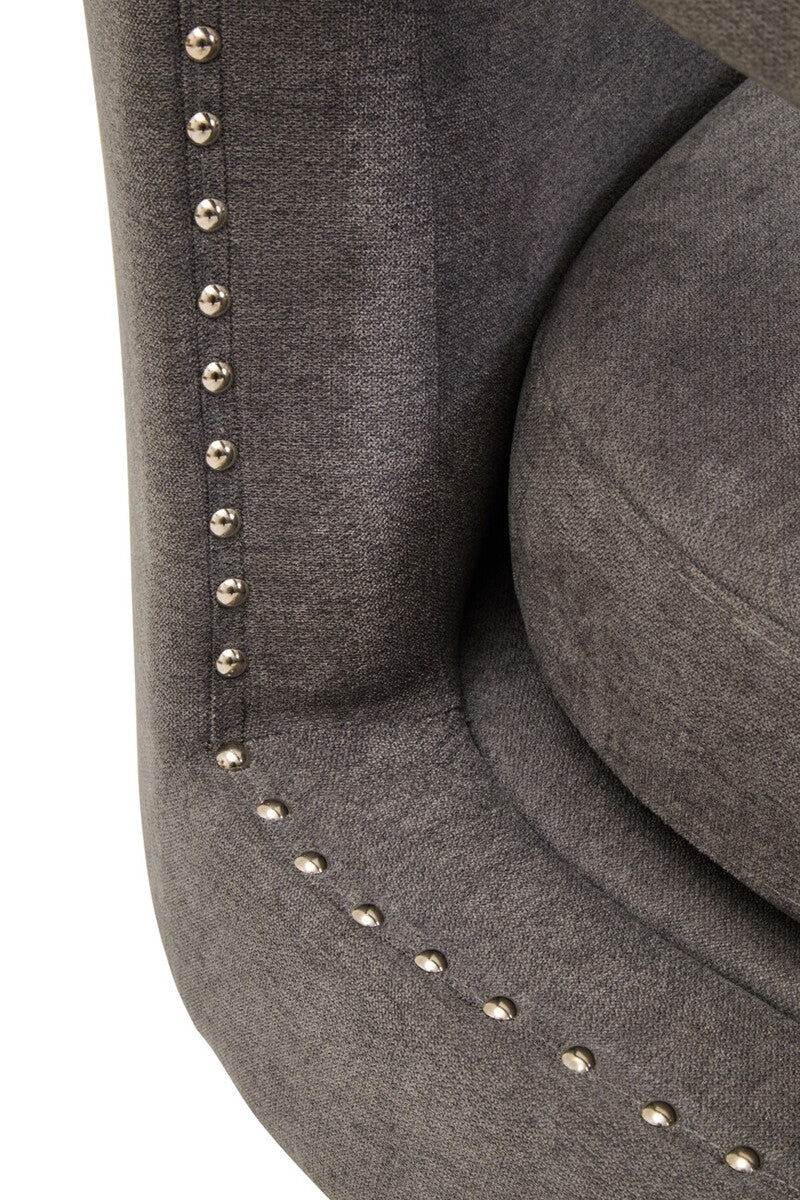 Hesia Ash Velvet Swivel Chair