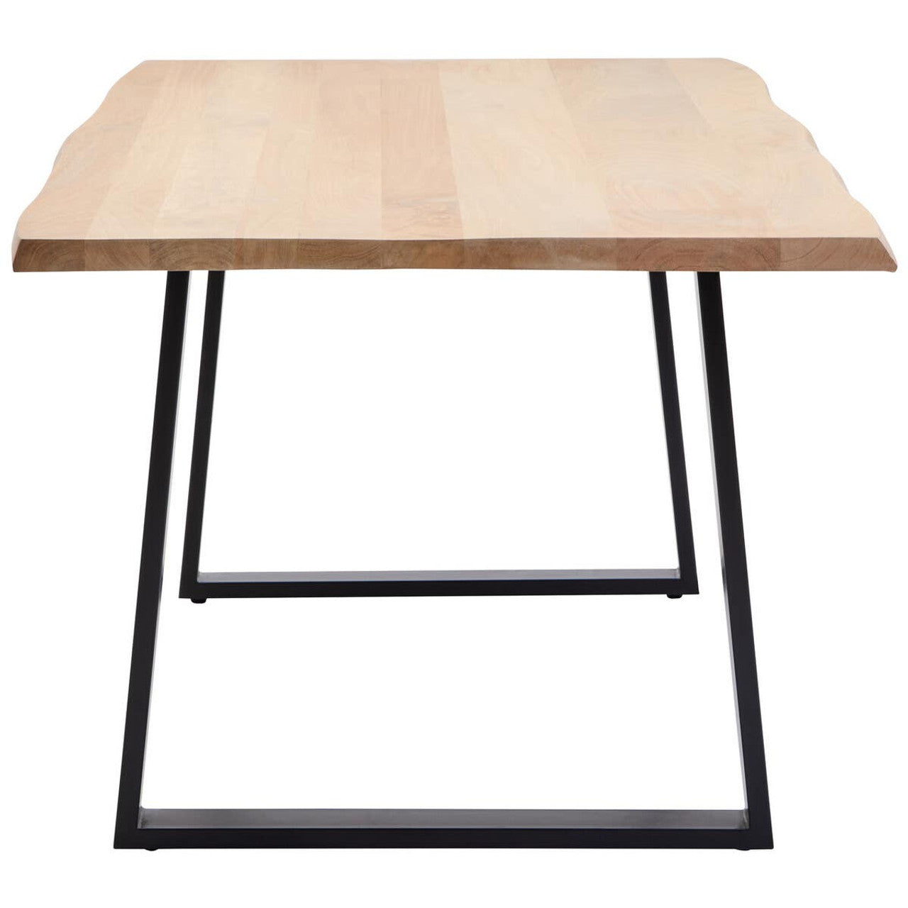 Persolo Live Edge Mango Wood Workspace Desk with Black Metal Legs – Large Natural Wood Desk Table