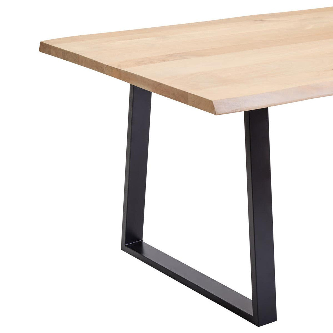 Persolo Live Edge Mango Wood Workspace Desk with Black Metal Legs – Large Natural Wood Desk Table