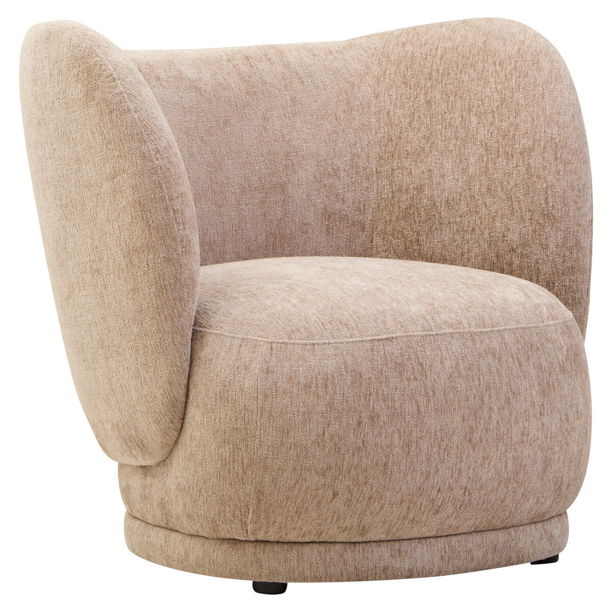 Curved Chenille Delray Accent Chair in Deep Stone – Sculptural Seating for Modern Interiors