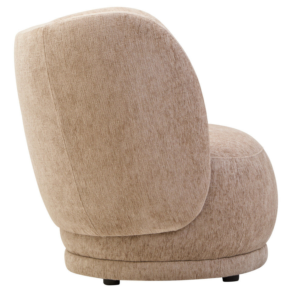 Curved Chenille Delray Accent Chair in Deep Stone – Sculptural Seating for Modern Interiors