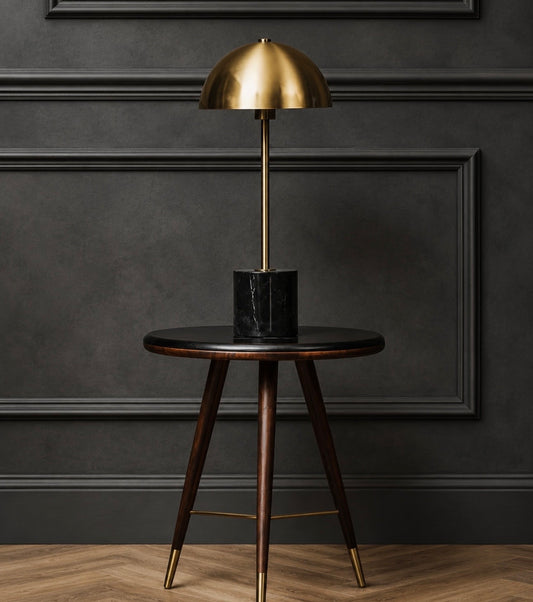 Murdoch Brushed Brass Table Lamp with Black Marble Base