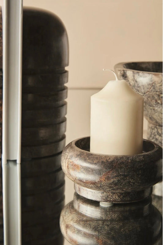 Forest Green Marble Candle Holder