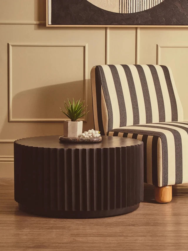 Parla Black & White Stripe Office Chair