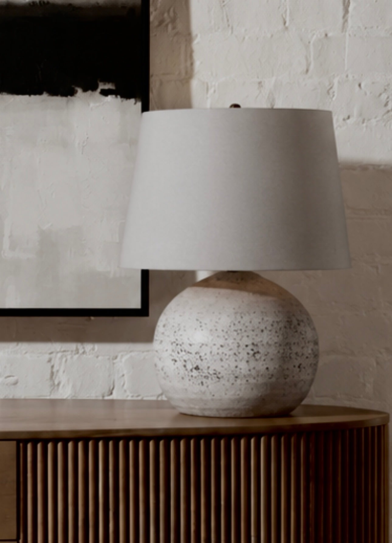 Tiber Stone Ceramic Desk Lamp – Grey Shade