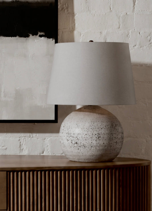 Tiber Stone Ceramic Desk Lamp – Grey Shade