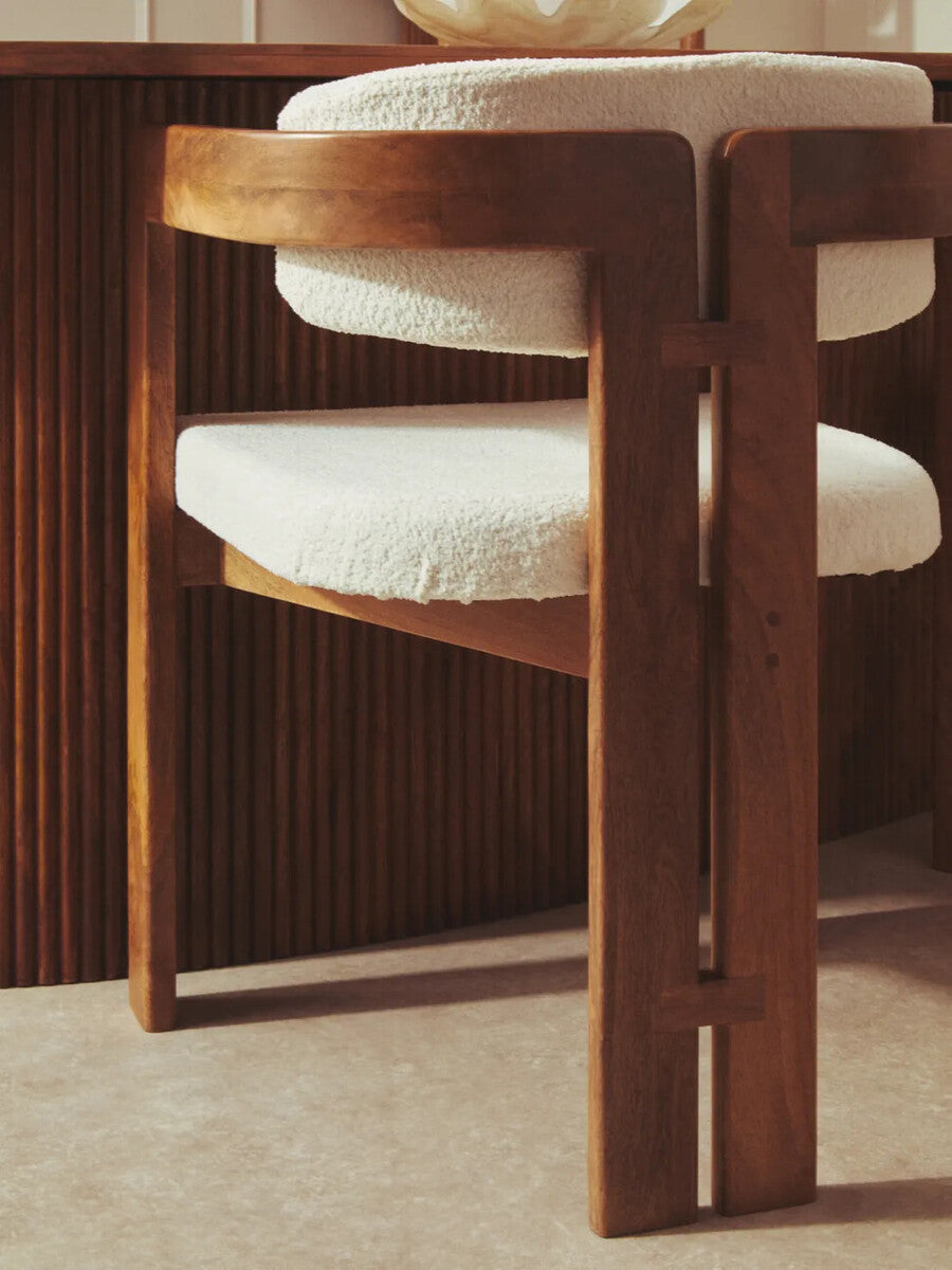 Toro Boucle and Mango Wood Chair