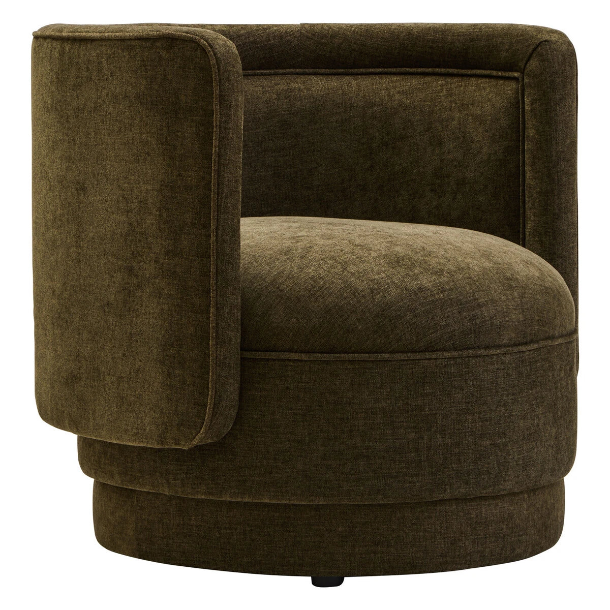 Drake Forest Green Chenille Curved Chair