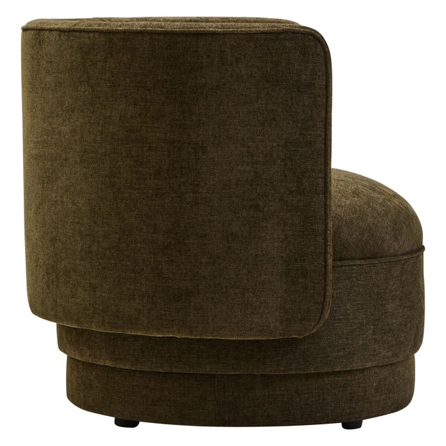 Drake Forest Green Chenille Curved Chair