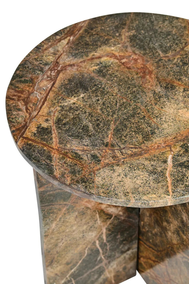 Fazio Forest Green Marble Round Side Table
