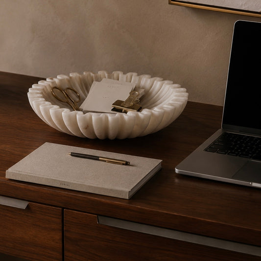 Savio White Marble Desk Bowl