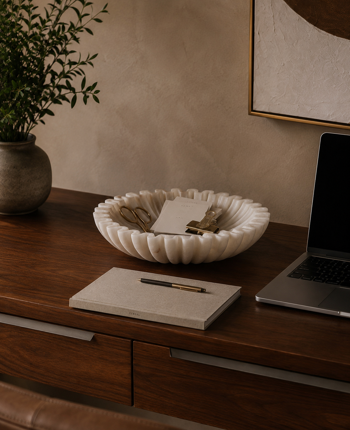 Savio White Marble Desk Bowl