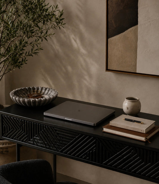 Savio Small Grey Fluted Marble Desk Bowl