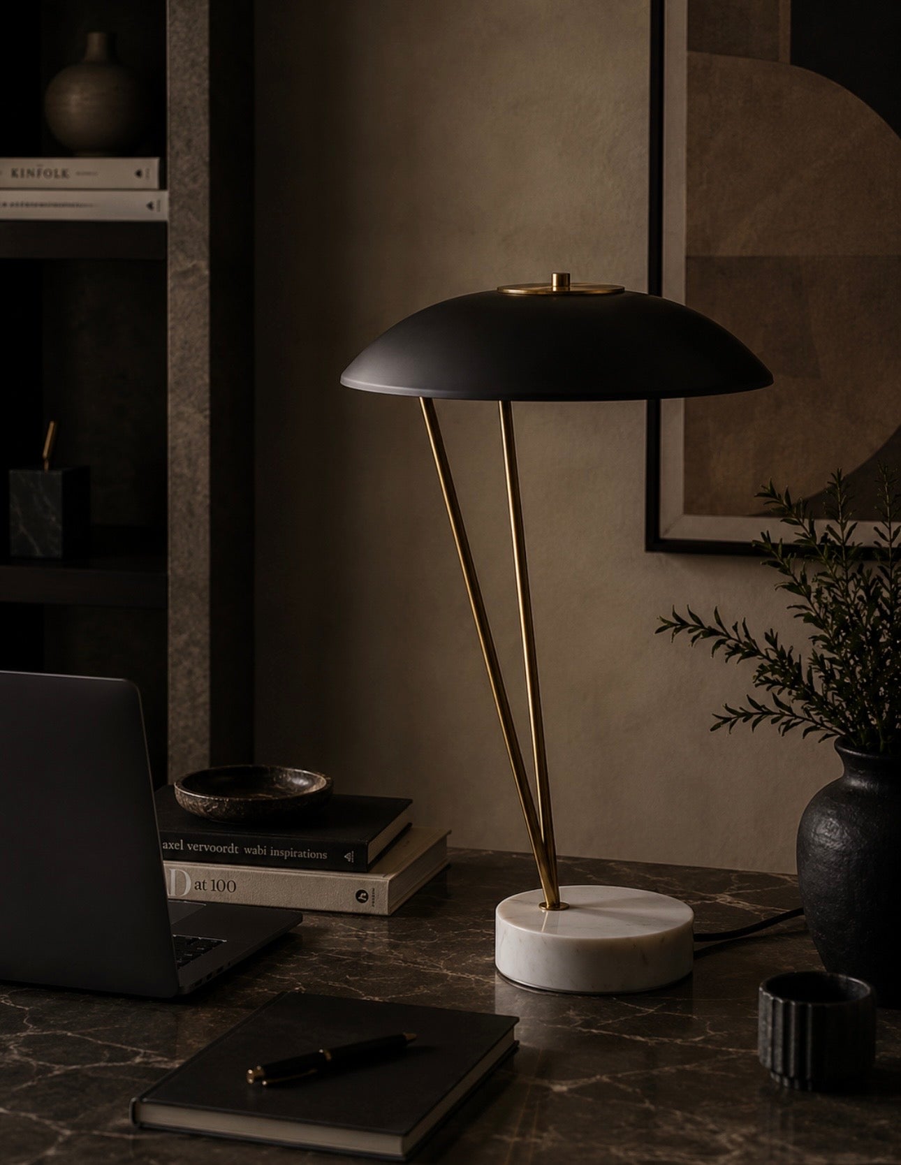 Newton Black Metal Shade Table Lamp