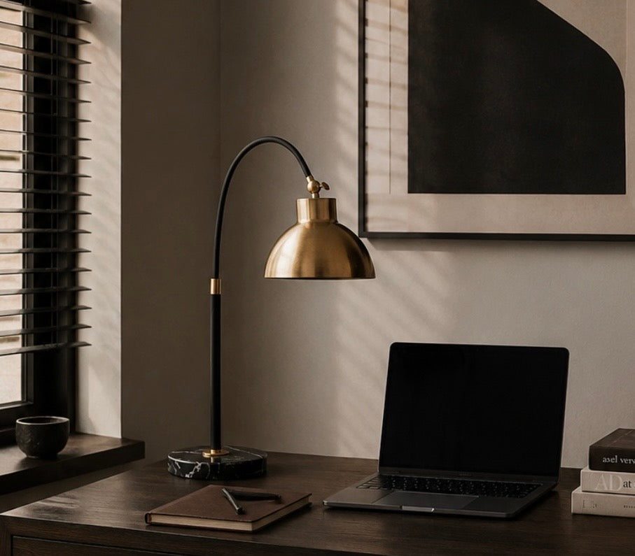 Newton Gold Finish Metal Shade Table Lamp-