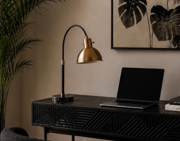 Newton Gold Finish Metal Shade Table Lamp-