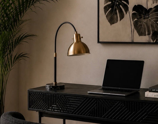 Newton Gold Finish Metal Shade Table Lamp-
