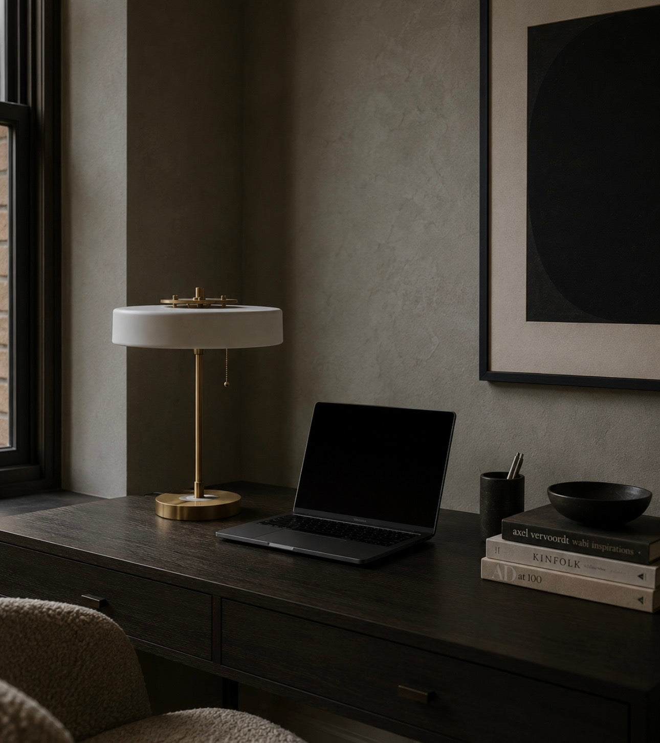Rogano White Shade With Gold finish Frame Table Lamp