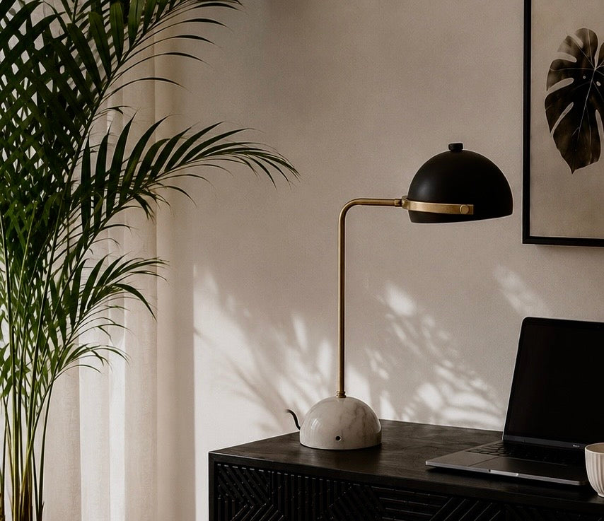 Murdoch Brass Finish Table Lamp with Marble Base
