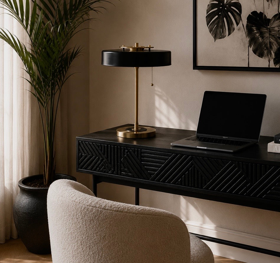 Rogano Classic Black and Gold Home Office Desk Lamp