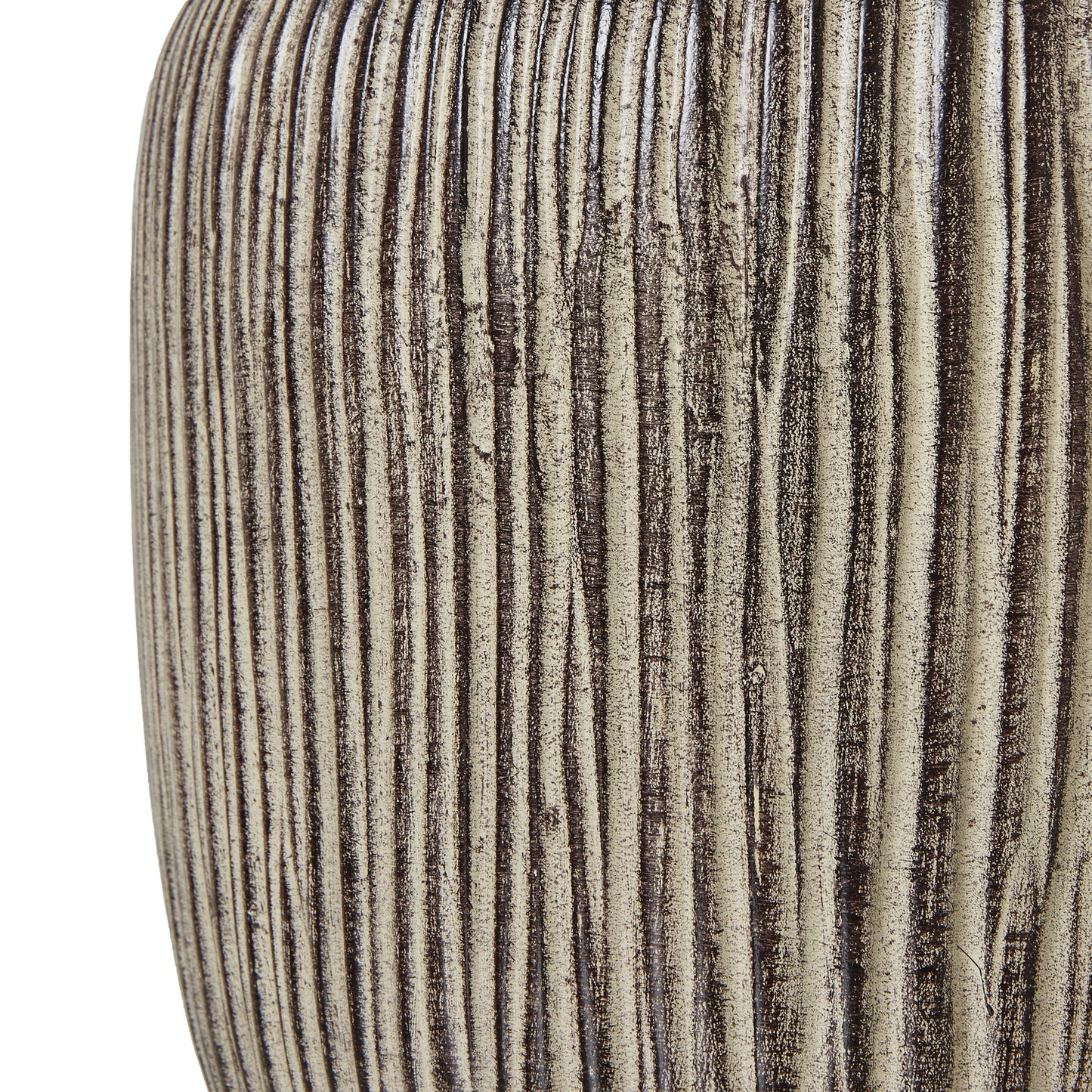 Ochre Carved Desk Lamp – Linen Shade