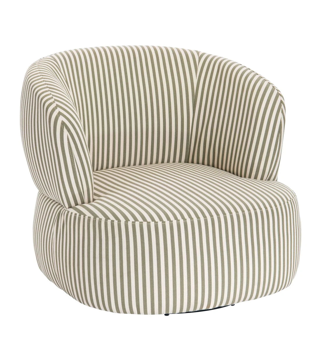 Paris Olive Green and White Stripe Swivel Chair