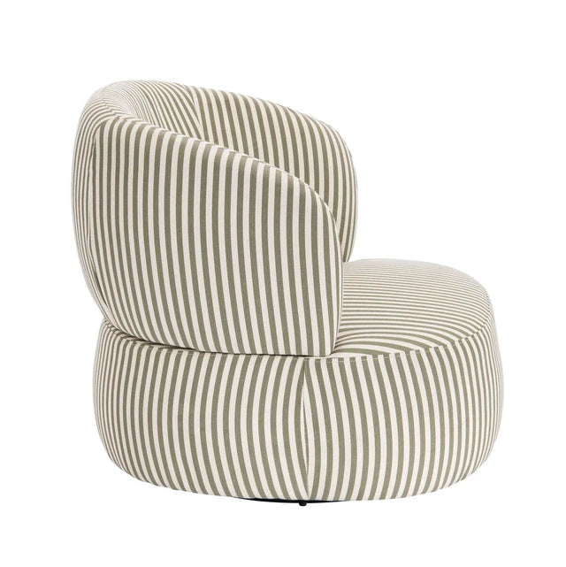 Paris Olive Green and White Stripe Swivel Chair