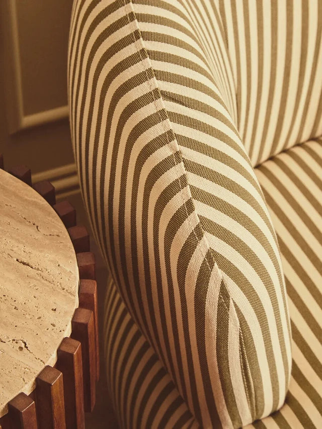 Paris Olive Green and White Stripe Swivel Chair