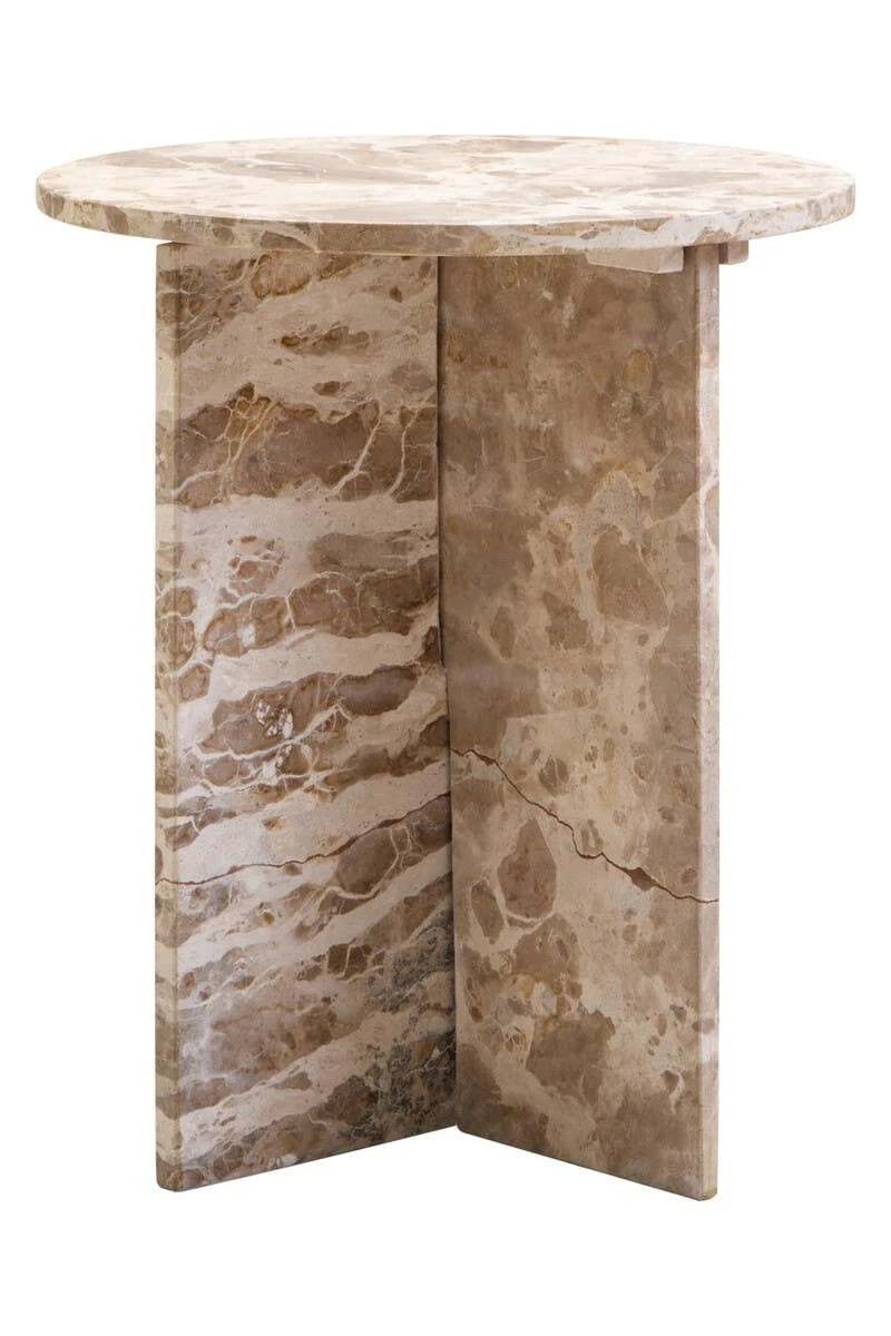 Santino Chocolate Marble Side Table