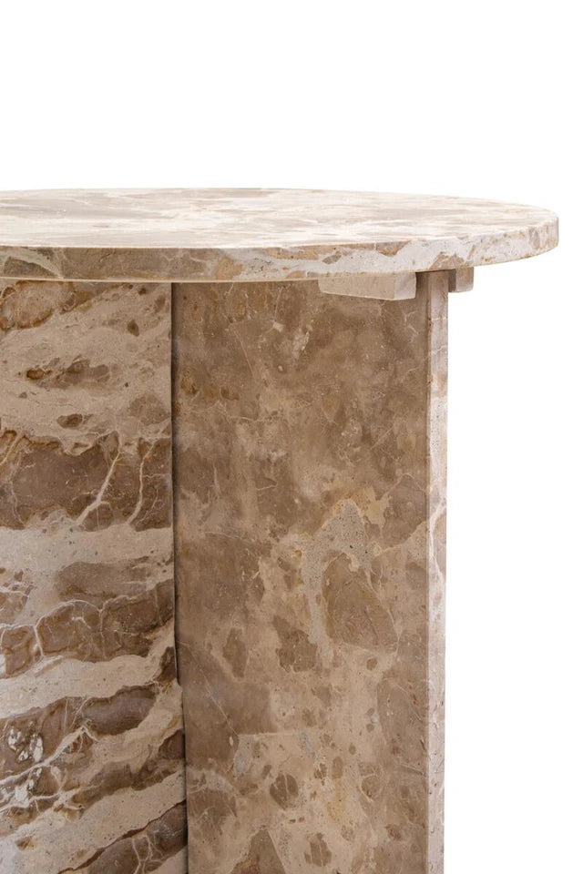 Santino Chocolate Marble Side Table