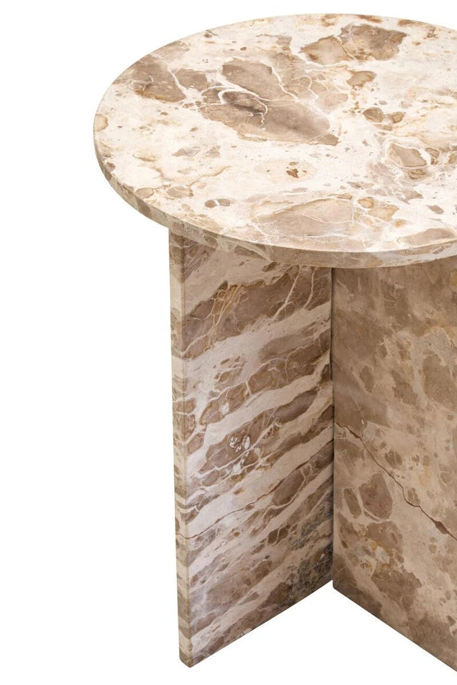Santino Chocolate Marble Side Table