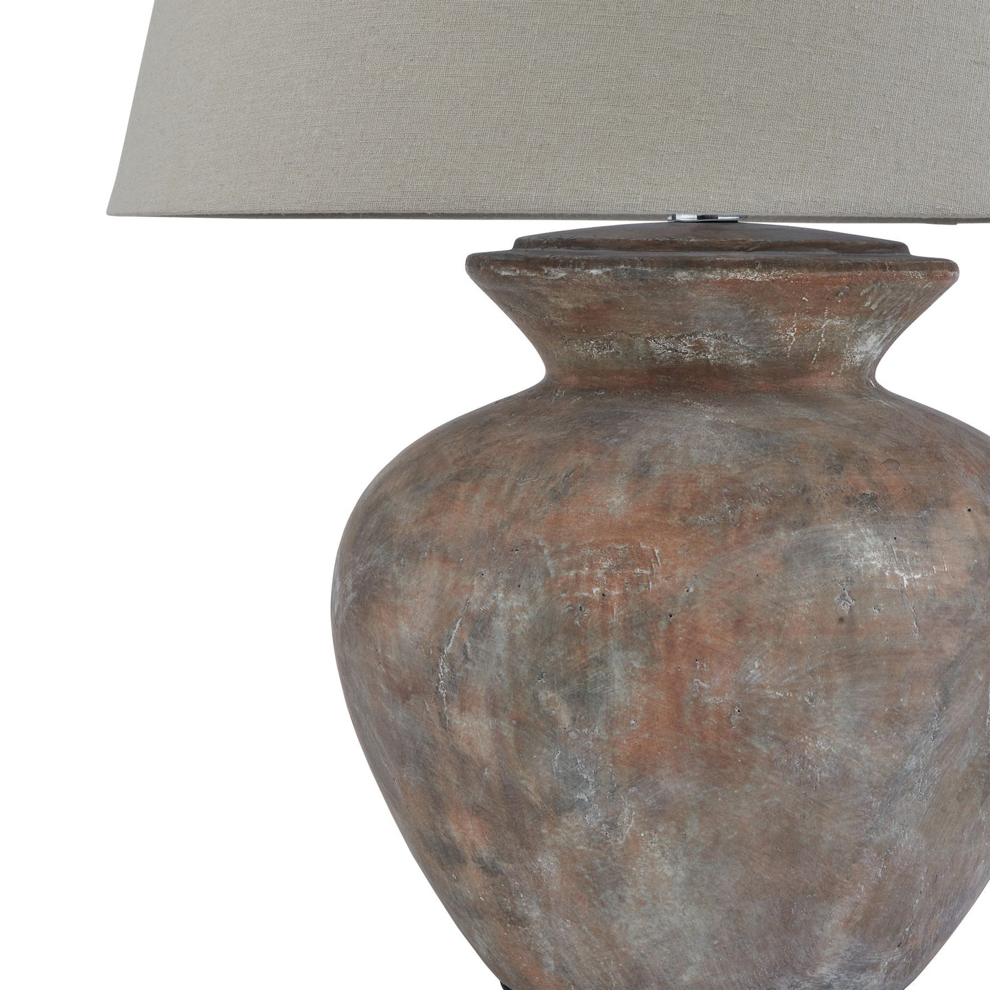 Siena Brown Round Desk Lamp With Linen Shade